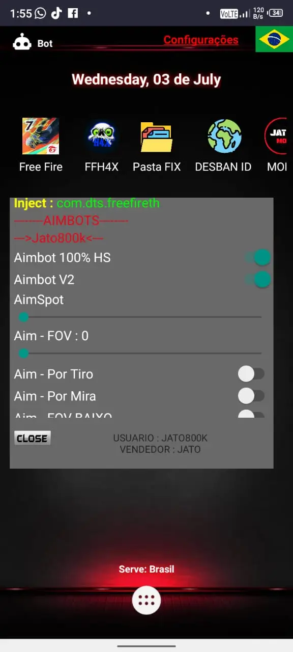 FFH4X Injector APK Download v132_105.X [VIP OB45] For Android